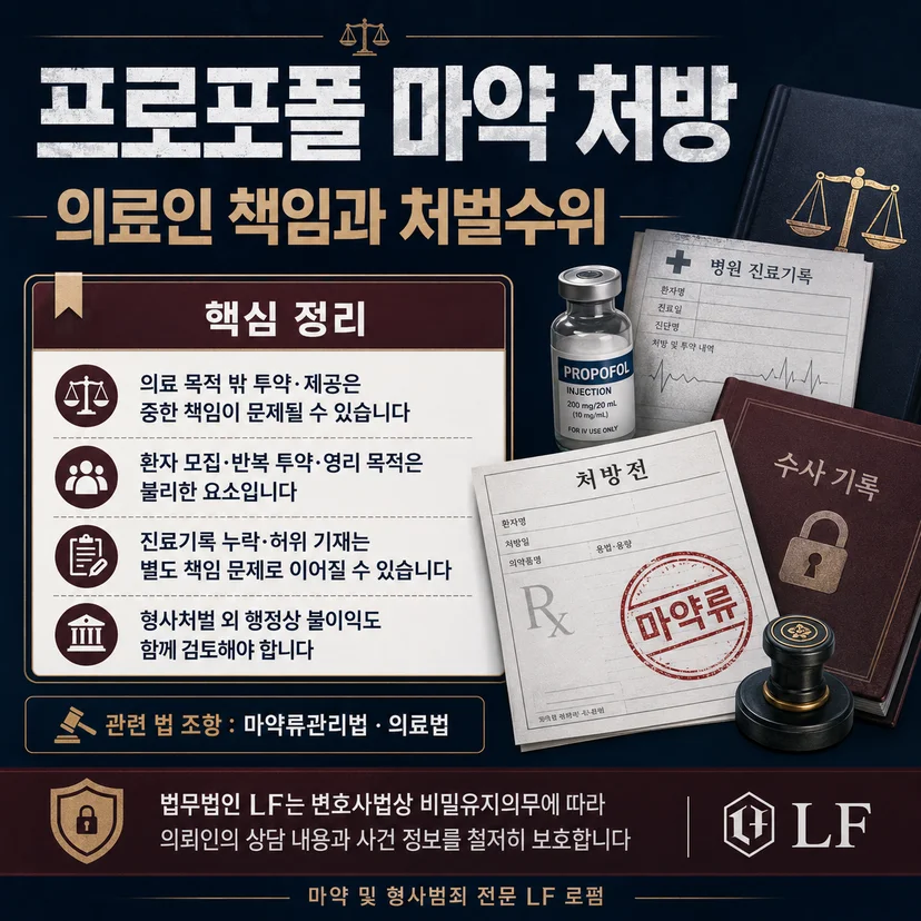 의료인에 대한 프로포폴 마약 처벌 기준