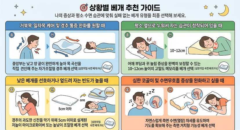 상황별 베개 가이드