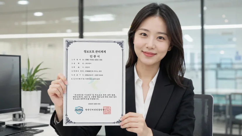 보안 위협 대응과 안정적인 ERP 운영을 위해 정기적인 정보보호 관리체계 인증 및 최신 보안 업데이트를 입증하는 인증서 안내 이미지