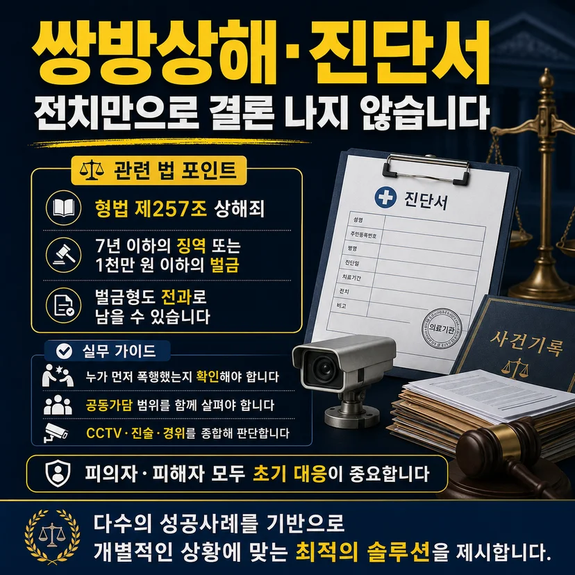 공동상해 형량 쌍방상해인 경우 대웅