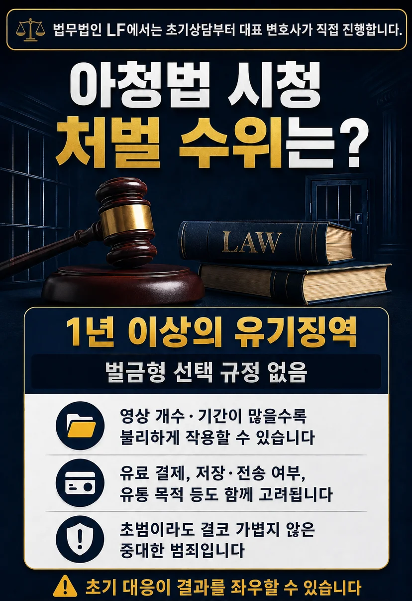 아청법 시청 처벌 수위