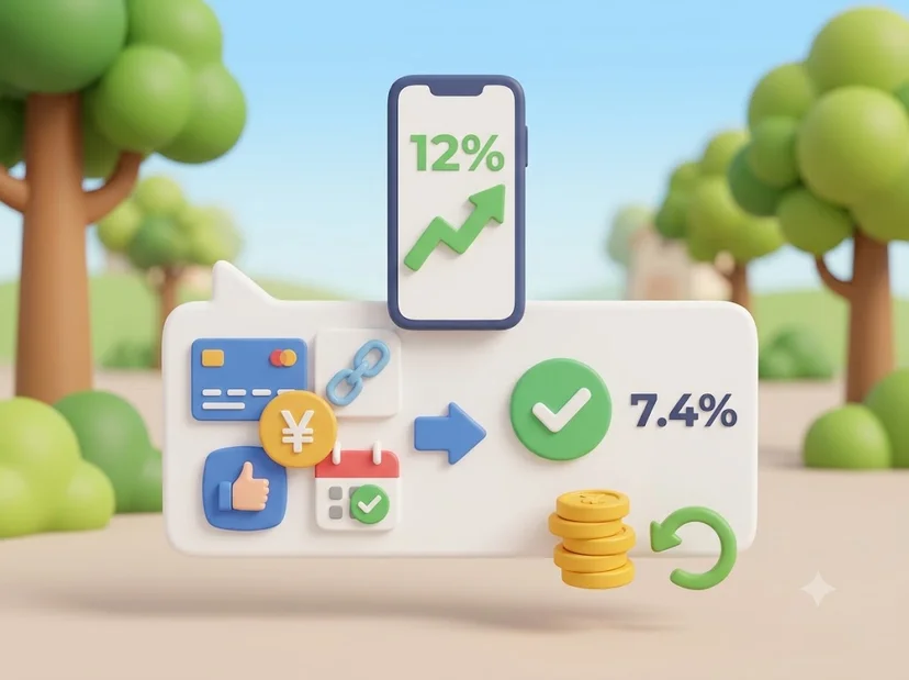 글로벌 핀테크 기업 스트라이프(Stripe)의 결제 수단 추가에 따른 매출 12% 상승 및 결제 전환율 7.4% 증가 수치 그래픽