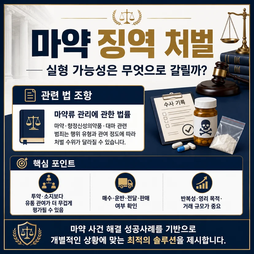 마약 징역 처벌 가능성 판단 요소