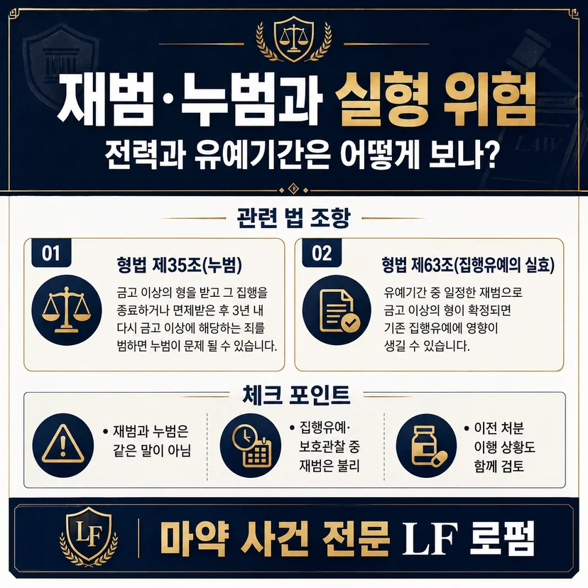 마약 징역 처벌 재범/누범인 경우에는