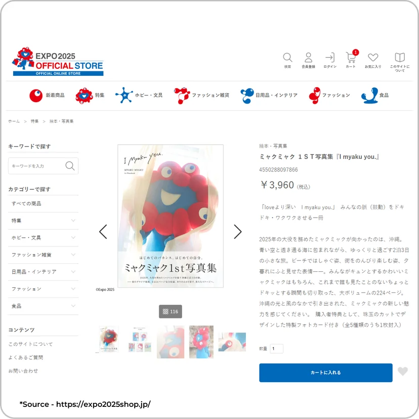 캐릭터 사진집까지 등장한 특별한 굿즈 판매에, 32만명의 접속자가 몰렸습니다 .