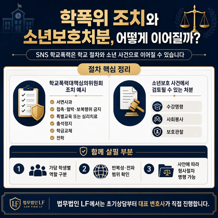 SNS 학교폭력 학폭위 심의*소년보호사건 진행 가능성 