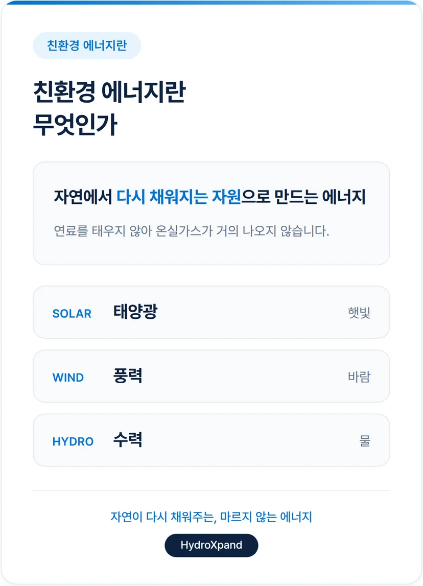 친환경 에너지란?