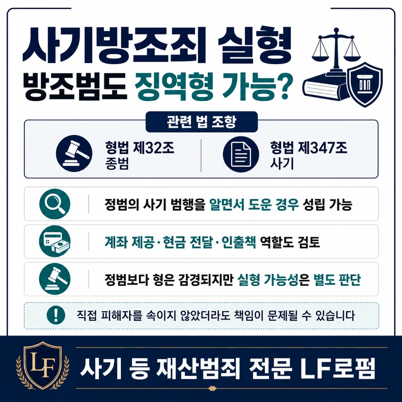 자기방조죄 실형 관련 법 규정