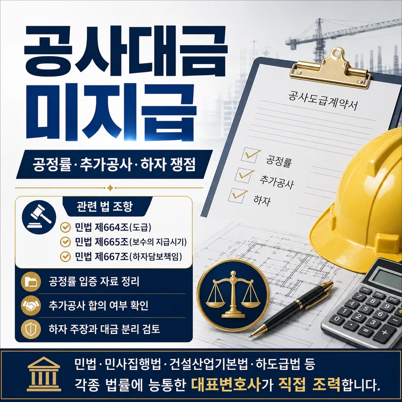 공사대금 미지급 소송 관련 법 조항