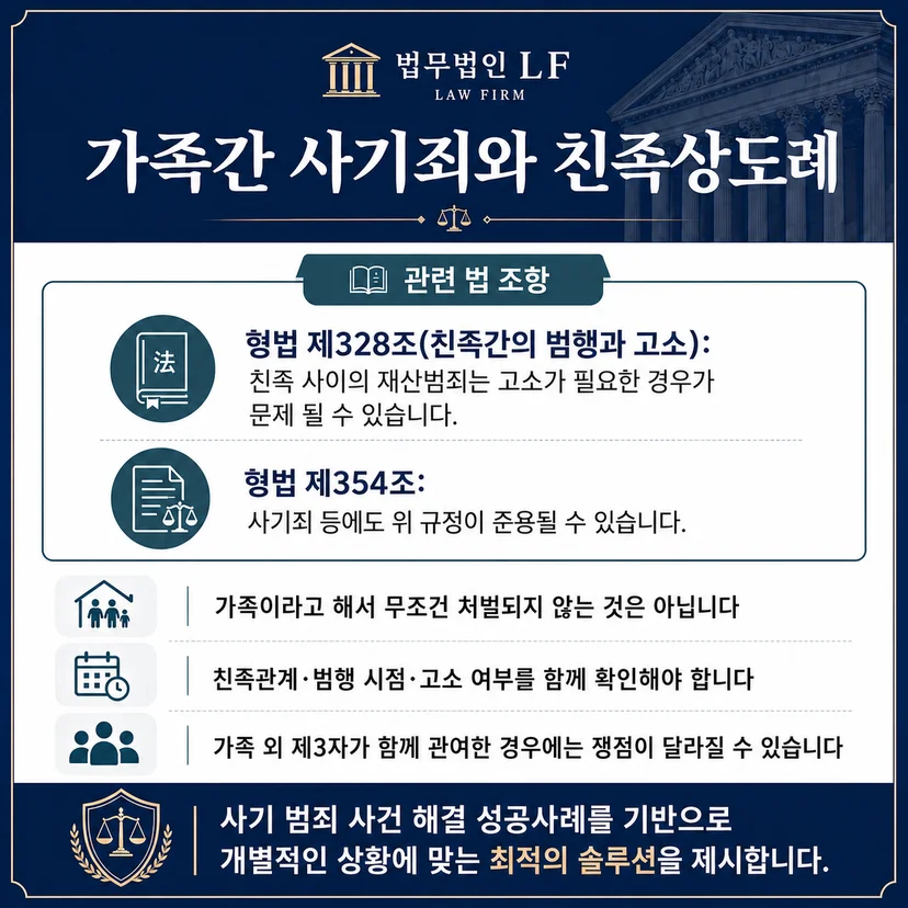 가족간 사기죄 친족상도례 규정