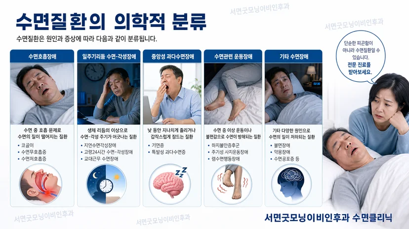 수면질환의 의학적 분류 / 다양한 수면 질환