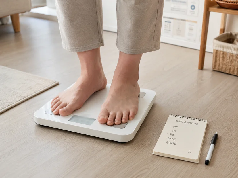 체중계 숫자만으로 알기 어려운 체성분 변화를 설명하는 이미지