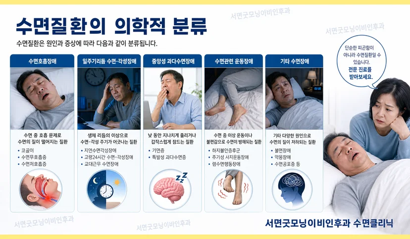 다양한 수면질환 분류