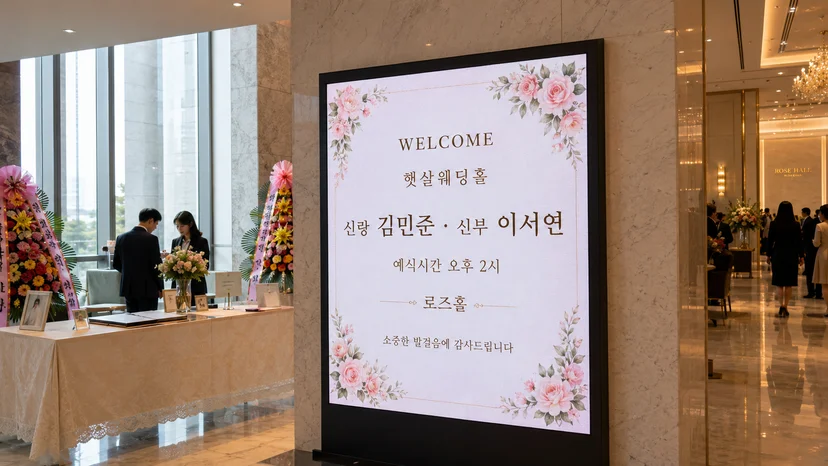 웨딩홀 LED 전광판 활용예시