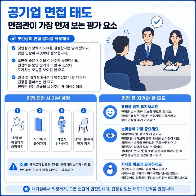 공기업 면접 태도 | 면접관이 가장 먼저 보는 평가 요소