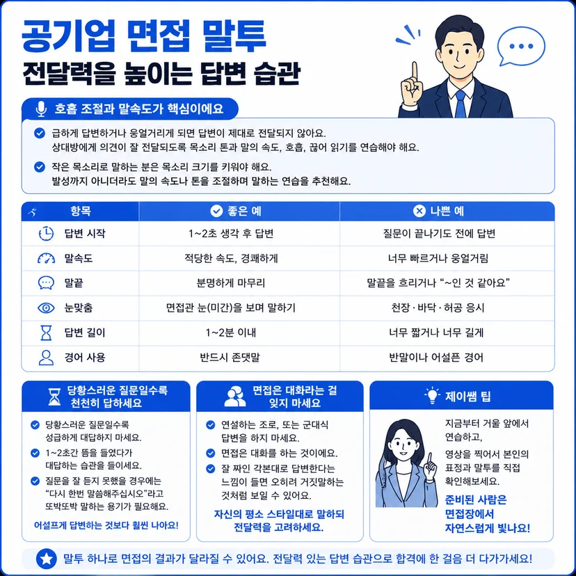 공기업 면접 말투 | 전달력을 높이는 답변 습관