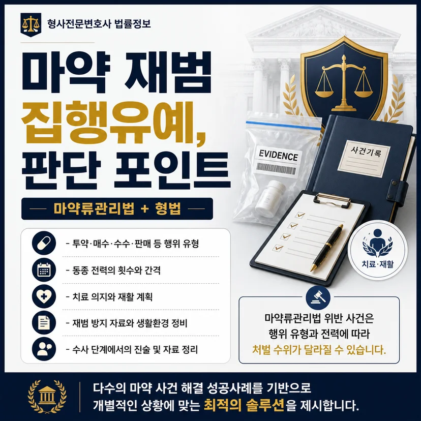 마약투약 재범 집행유예 판단 기준