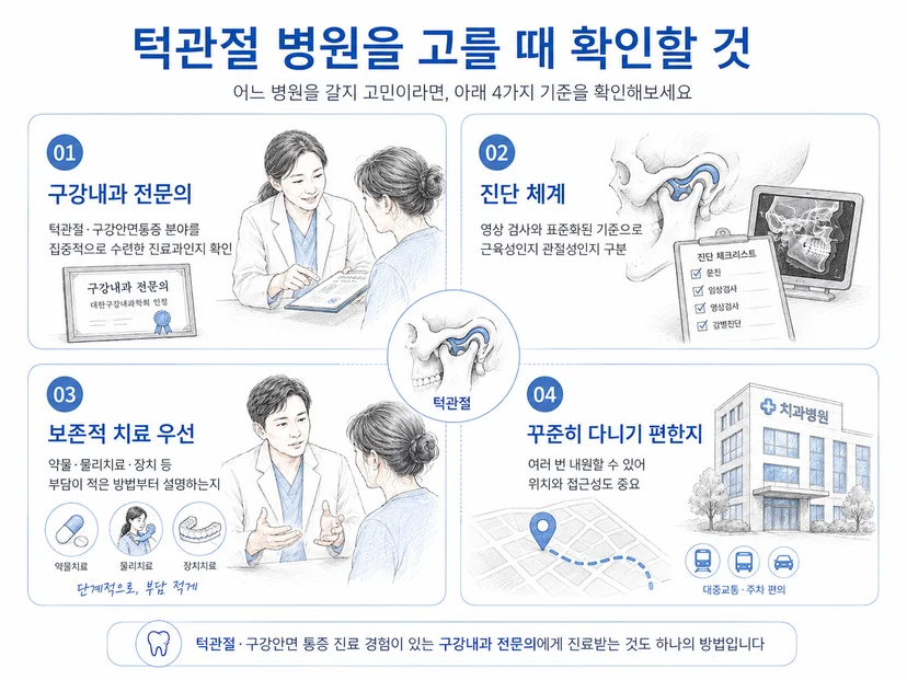 턱관절 병원 선택 기준 구강내과 전문의 진단체계 보존적치료