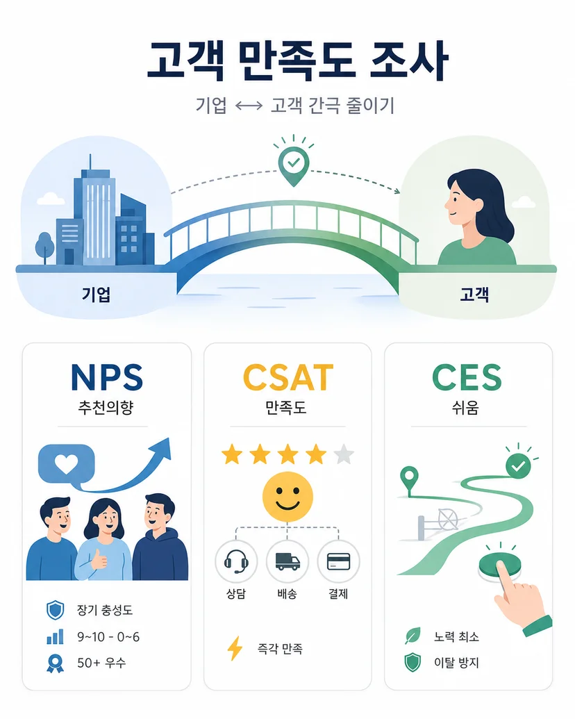 대표적인 고객 만족도 조사 방법론 3가지 - NPS, CSAT, CES