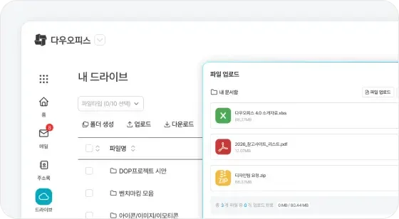    다우오피스 드라이브에서 개인·부서·회사 업무 파일을 체계적으로 관리하는 방법