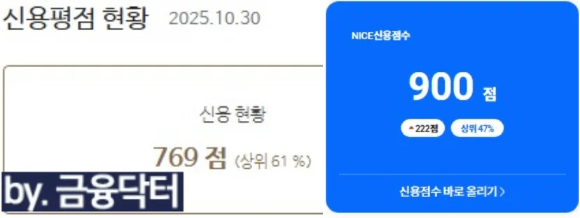 상승된 신용점수