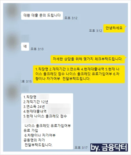 채무통합대환대출 문의