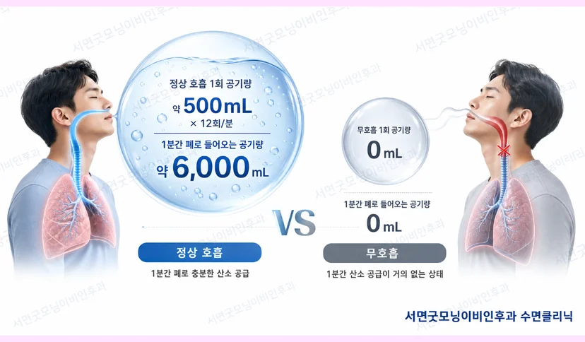 정상호흡과 무호흡 차이점