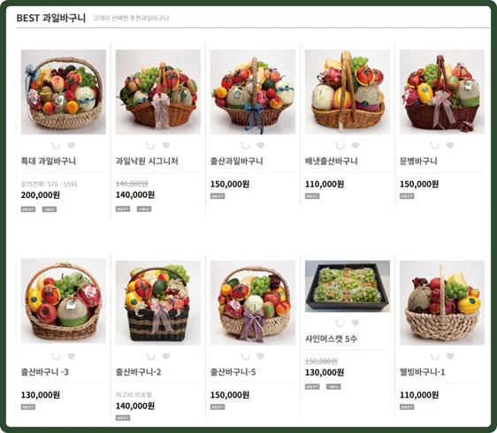 특등급 과일바구니 당일 퀵 배송