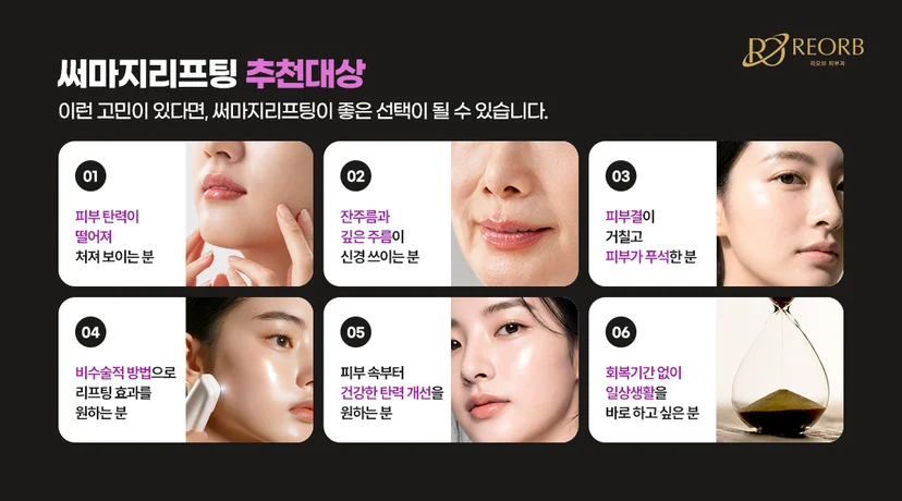 리오브피부과 써마지리프팅 추천대상
