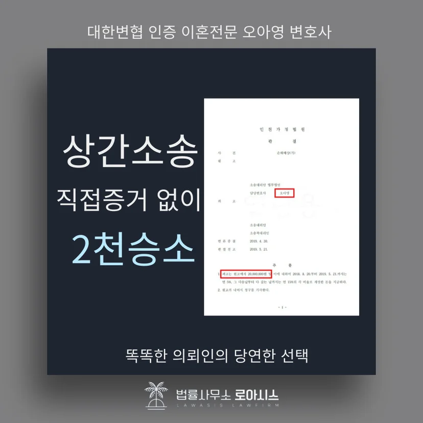 상간소송 직접증거 없이 승소한 사례 판결문