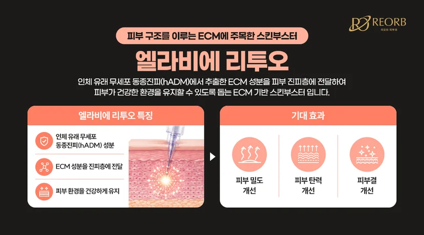 [리오브피부과] 엘라비에 리투오 특징을 설명한 이미지