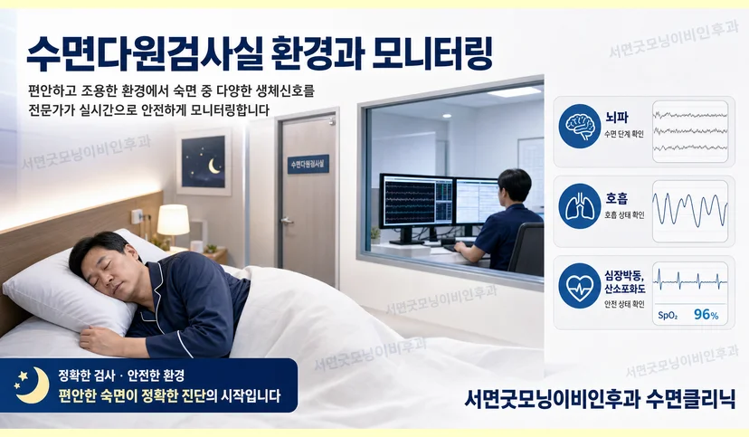 수면다원검사 시 의료인의 모니터링 진행