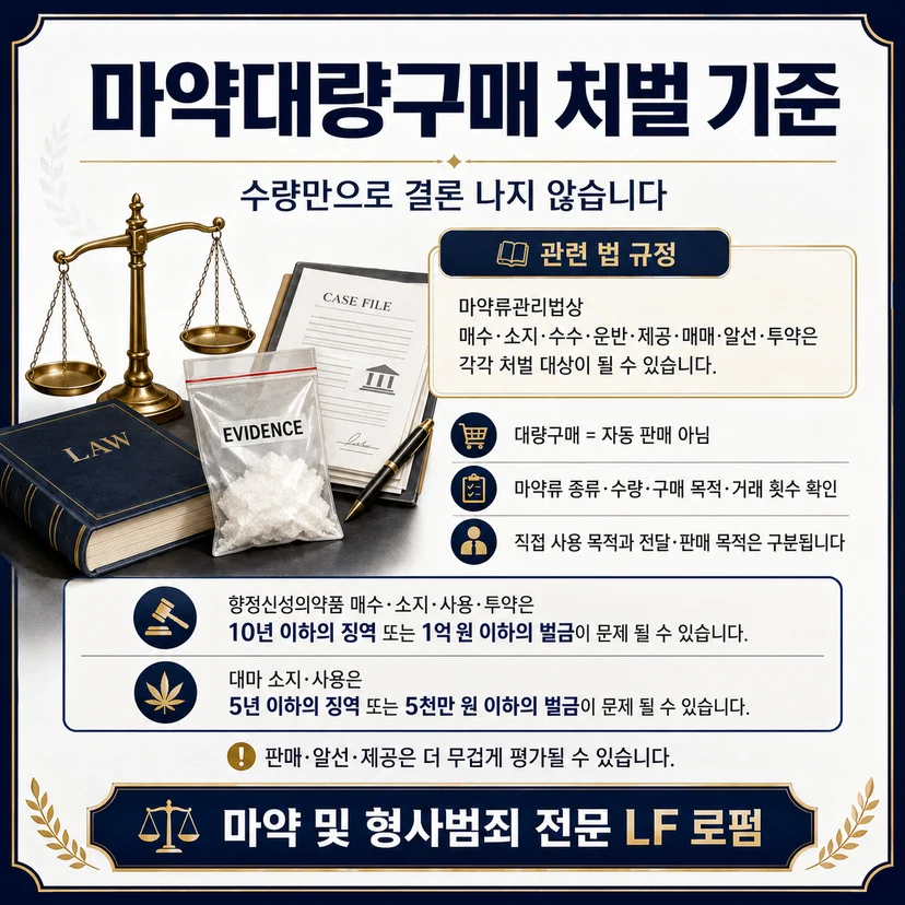 마약대량구매 관련 법 규정