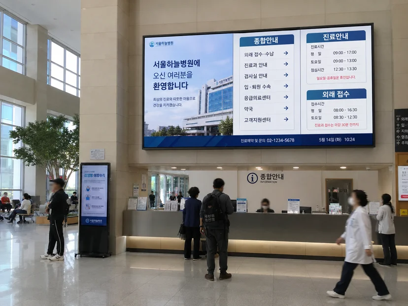 대형병원 LED 전광판 미디어월
