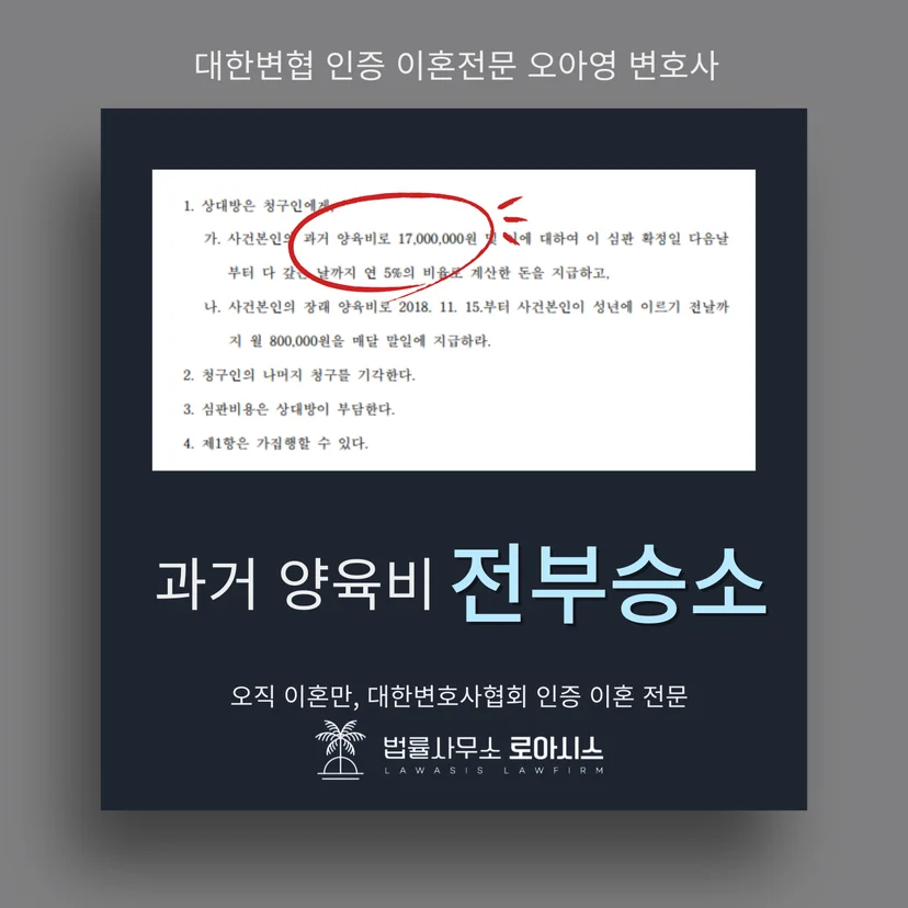 과거 양육비 청구 승소판결