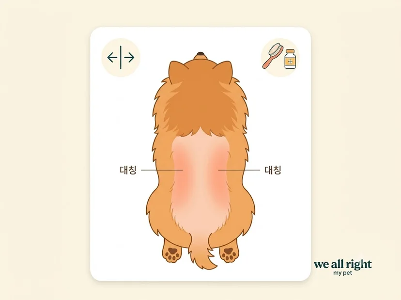 포메라니안 알로페시아X 대칭 탈모 관리 이미지