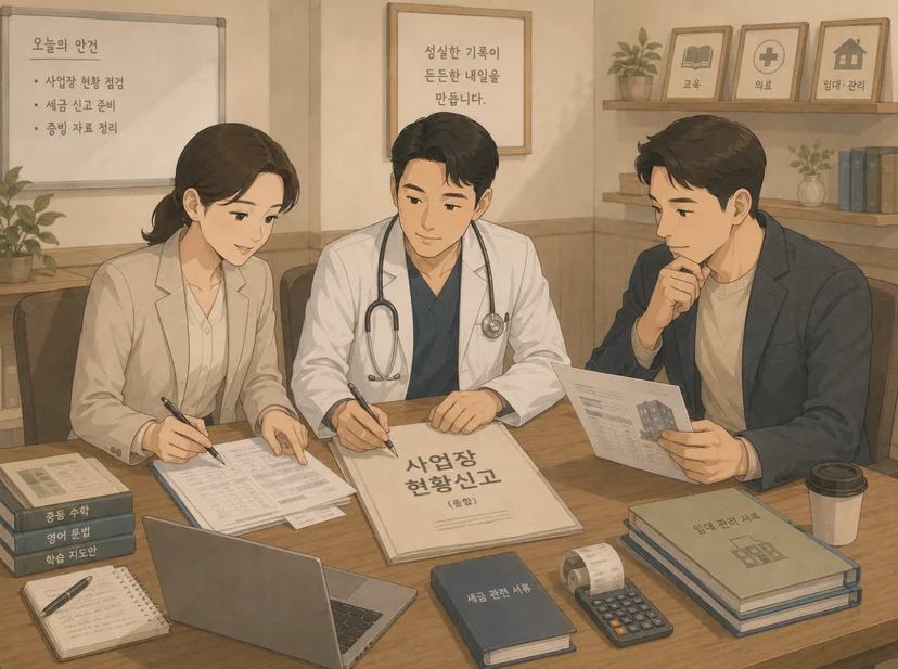 원장 의사 부동산 임대업자 사업장 현황신고