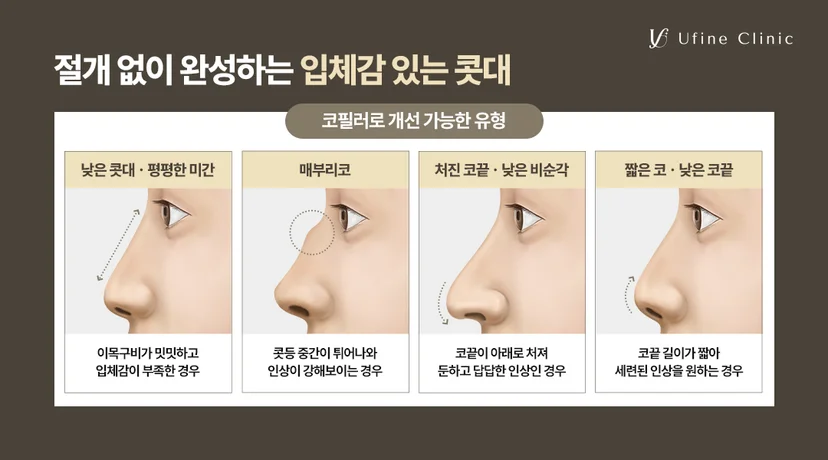 천안코필러 수술 없는 매부리코 낮은 콧대 미세 교정 대상 안내