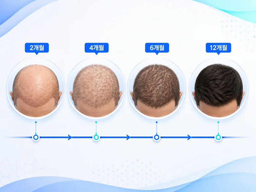 재성장은 솜털부터 시작됩니다. 최종 결과는 12~18개월 이후에 판단하는 것이 정확합니다.