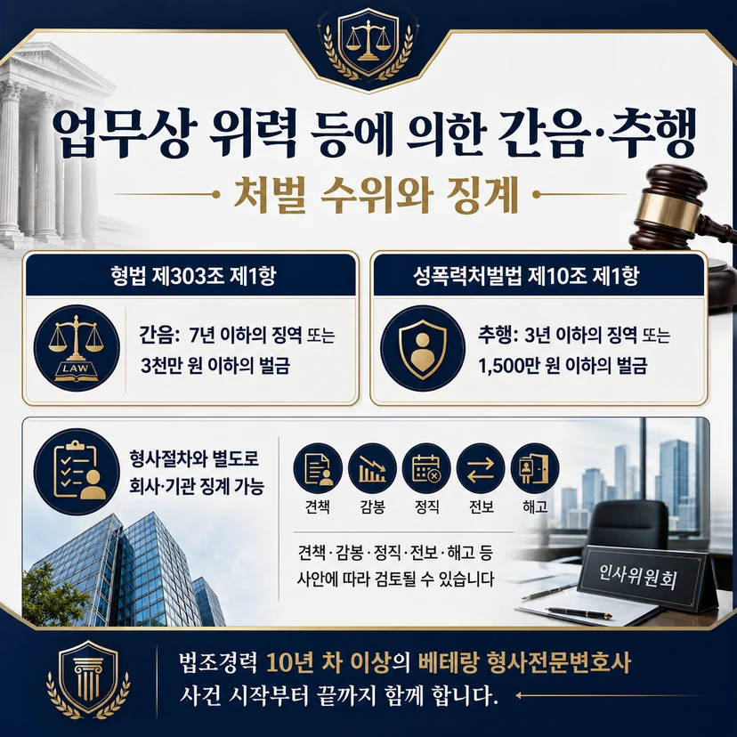 업무상 위력 등에 의한 간음 및 추행 처벌 법 조항