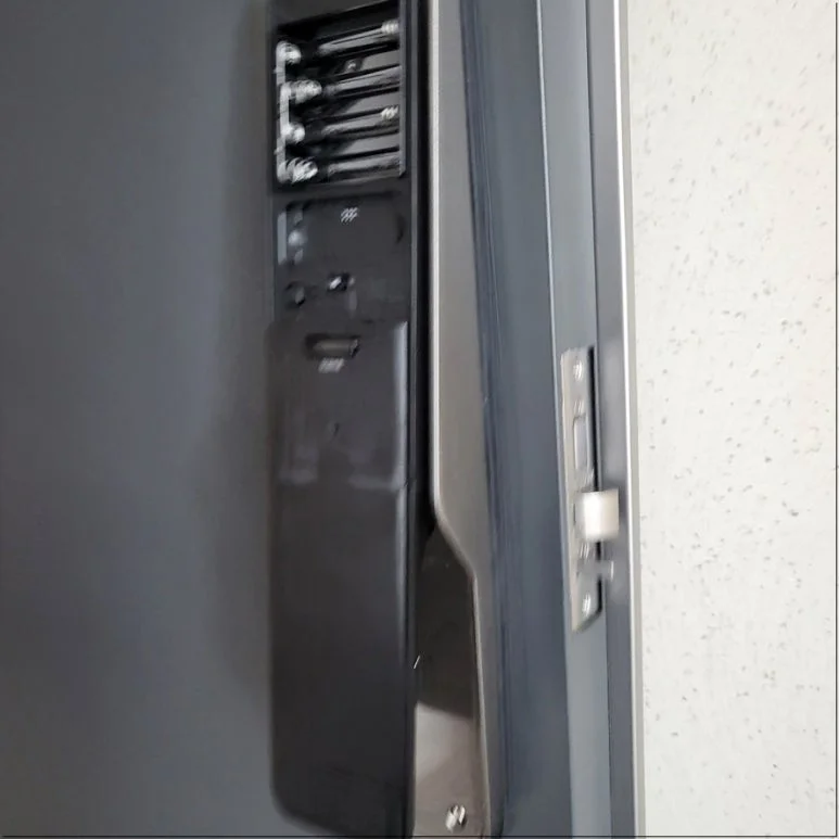 즉시잠김 지문인식 푸시풀 도어락 외부 본체