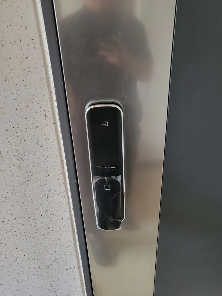 파주 야당동 열쇠 번호키 고장, 지문인식 푸시풀 도어락 교체 설치 완료 및 작동 확인