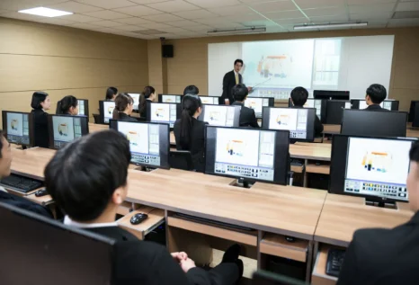 강의실에서 진행하는 수업 모습