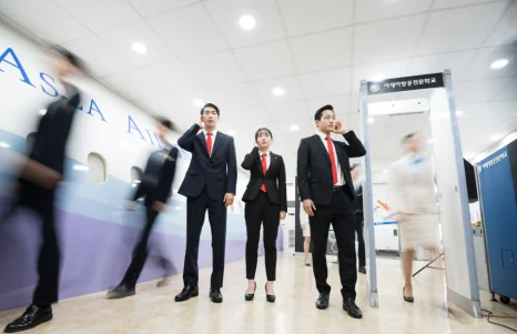 실내 공간에서 이동 동선을 익히는 모습