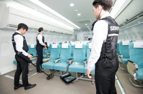 항공기 객실 실습 모습
