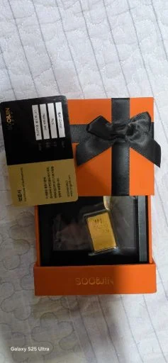 손바닥 크기 상자에 담긴 0.1g 골드바 후기 사진