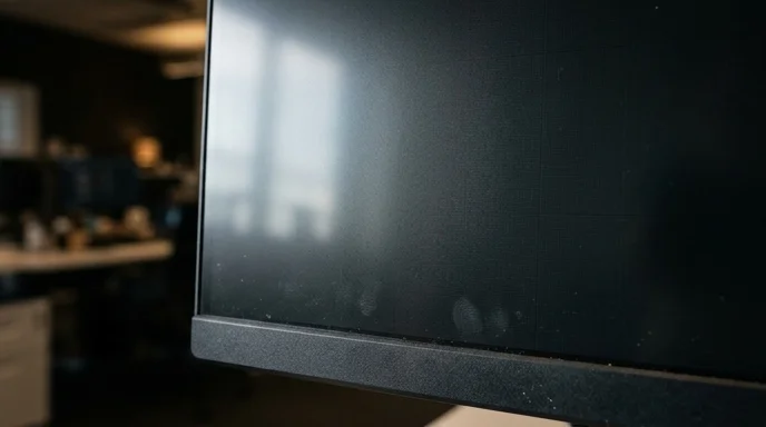Close-up of the matte surface of an LED panel showing its anti-glare texture.