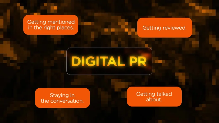 'DIGITAL PR' 을 가운데 두고 올바른 곳에서 언급되기·리뷰되기·대화에 남기·회자되기가 둘러싼 도식