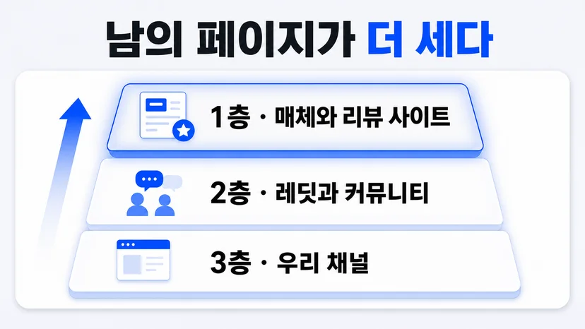 언급을 얻을 페이지의 세 층