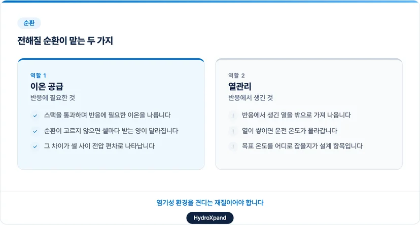 전해질 순환 계통이 하는 일